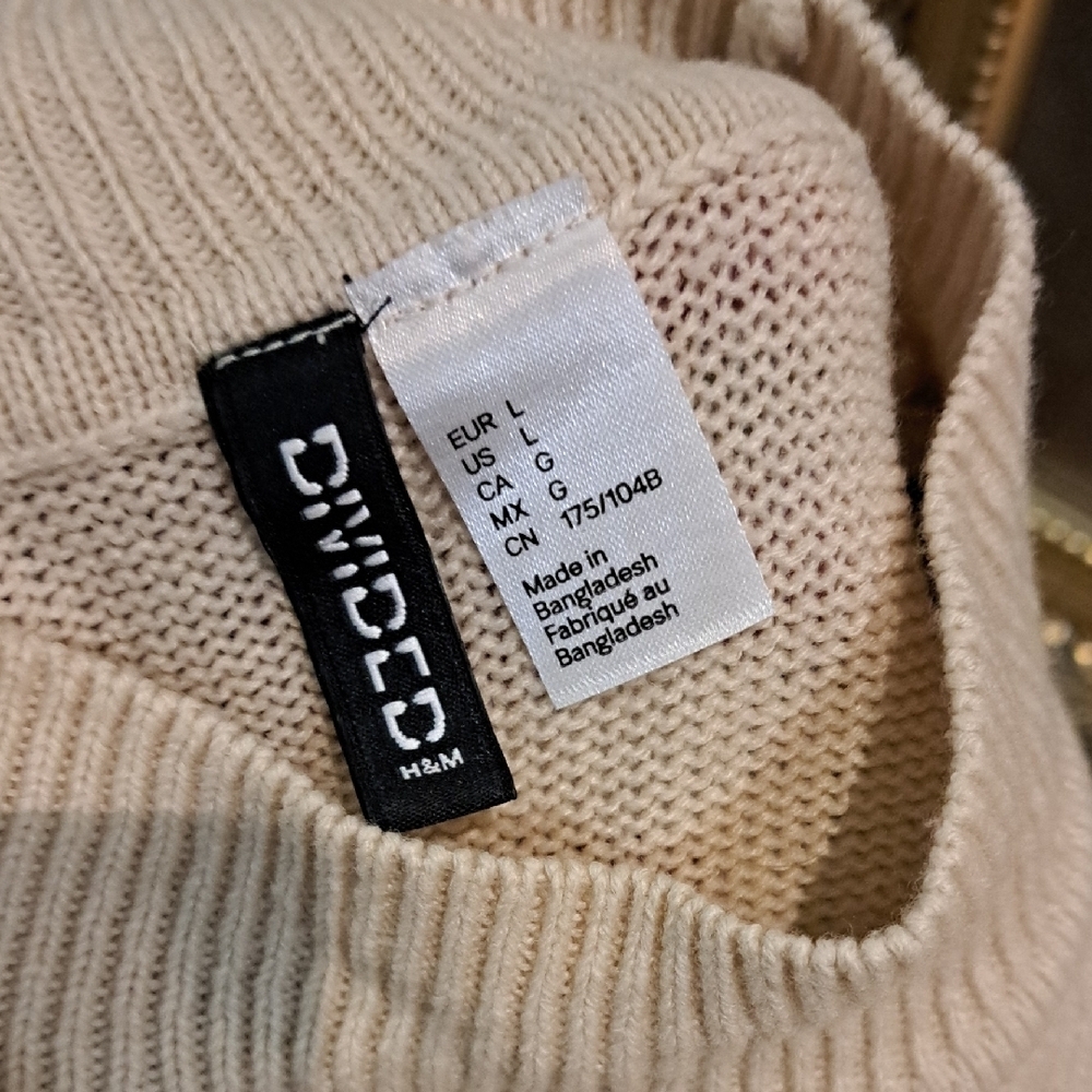 Divided Women's Beige Cowl Neck Sweater - Picture 2 of 3